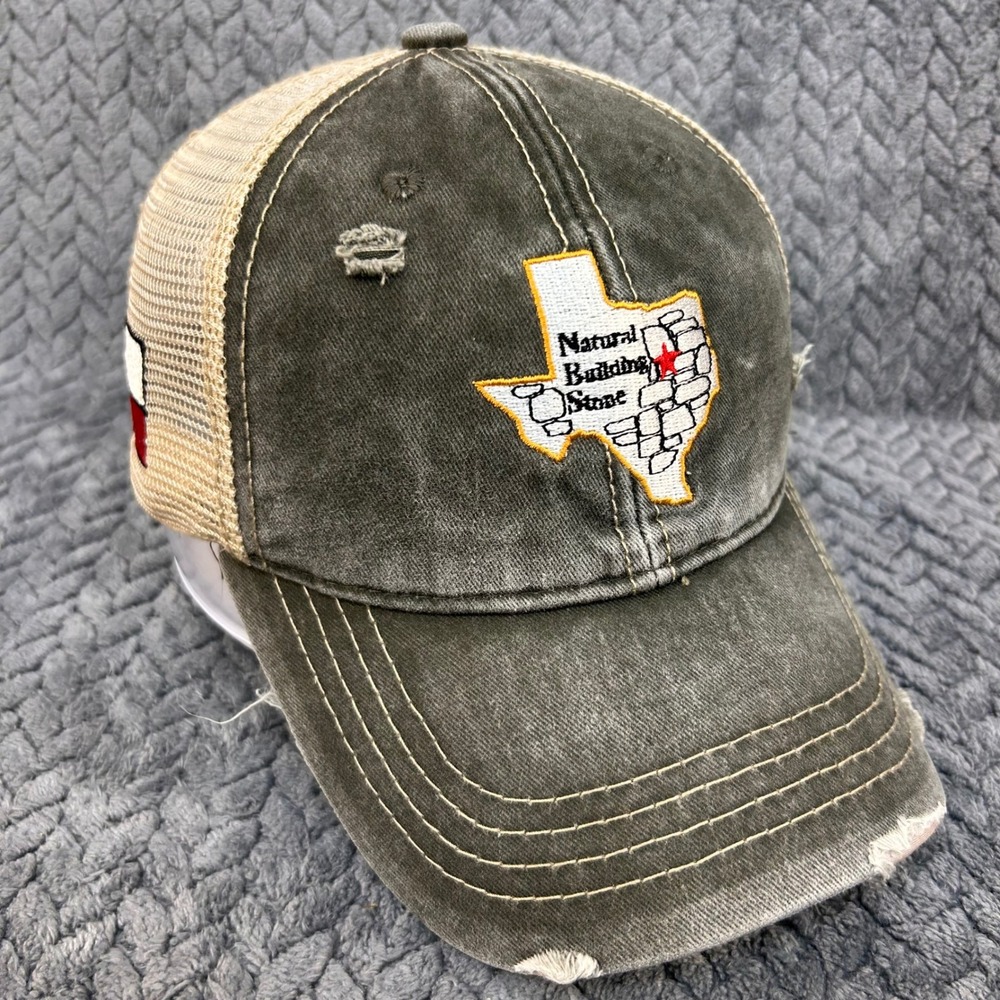 Natural Building Stone Texas Map Mens Grey Unbranded Trucker Hat Distressed OSFM